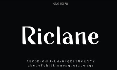 Luxury Riclane alphabet letters font for logo