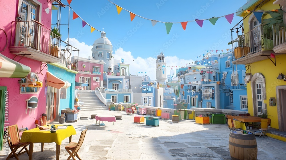 Poster a metaverse city where players can customize their digital homes and gather with friends in an immer