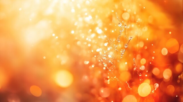 A vibrant orange radiates health, surrounded by abstract symbols of joy and mental well-being, evoking warmth and positivity.