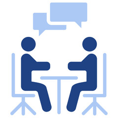 Business Talk Flat Blue Icon