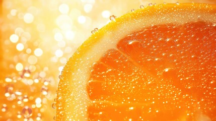 A vibrant orange radiates health, surrounded by abstract symbols of joy and mental well-being, evoking warmth and positivity.