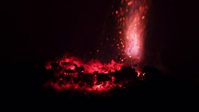 Burning Potassium permanganate and glycerin. When glycerin is added to potassium permanganate, a rapid reaction occurs, producing a purple flame and white smoke-like vapor
