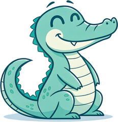 Naklejka premium Alligator profile logo illustration with sharp, detailed features and bold lines.