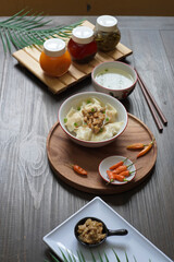 TRADITIONAL FOOD BOILED DUMPLINGS OR PANGSIT REBUS
