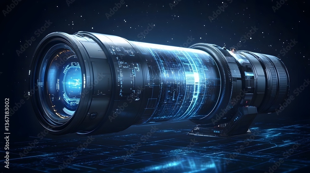 Poster a state of the art space telescope equipped with advanced optics and sensors capturing breathtaking 