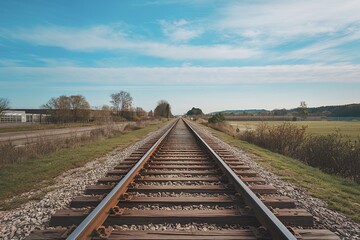 Obraz premium A high-quality photo of an empty railway track
