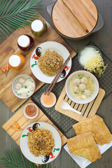 TRADITIONAL FOOD CHICKEN KWAY TEOW, MEAT BALL, DUMPLINGS AND BAKMI AYAM