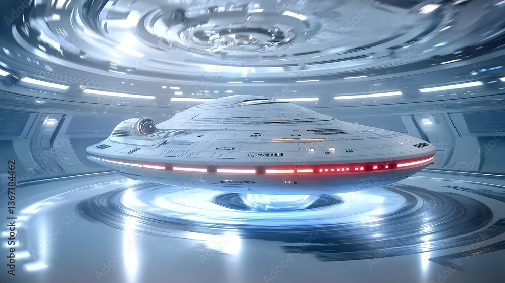 Aufkleber visually stunning warp drive test simulation creating spacetime distortion digital futuristic art of