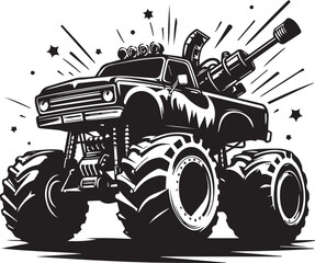 Monster truck silhouette vector art illustration © jobaida