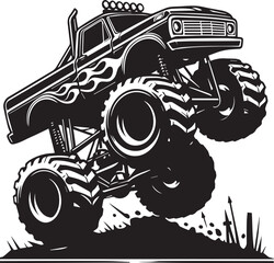 Monster truck silhouette vector art illustration © jobaida