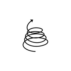Spiral arrow.  Doodle spiral arrow, hand drawn spring arrow coil icon. Vector illustration