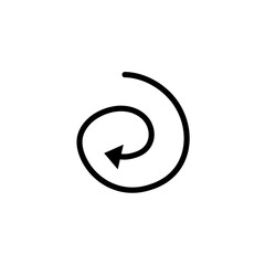 Spiral arrow.  Doodle spiral arrow, hand drawn spring arrow coil icon. Vector illustration
