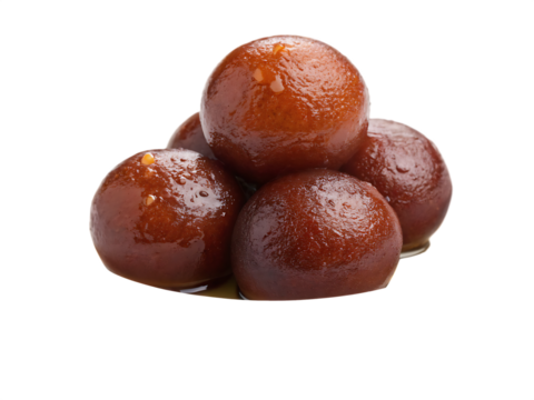 Gulab Jamun - Isolated on White Background as Transparent. PNG. AI GENERATED