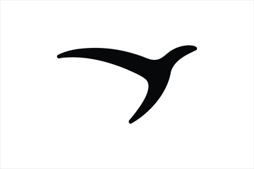 Obraz premium Boomerang icon silhouette on white background