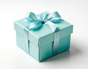 Obraz premium Teal Gift Box with Silk Ribbon