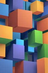 Obraz premium abstract background with colorful cubes