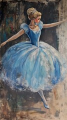 Portrait of Ballerina in a blue dress