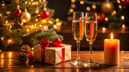 Romantic Event Celebration with Champagne and Gifts