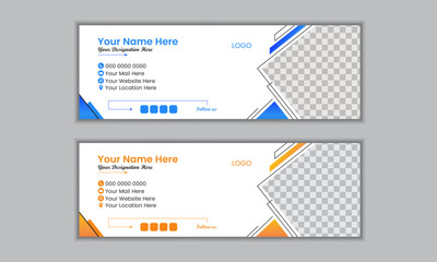 Professional email signature and web banner design template or social media cover page design.
