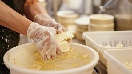 Artisan Crafting of Fresh Butter in a Professional Kitchen