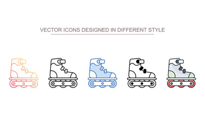 Rollerblade icon design with white background stock illustration