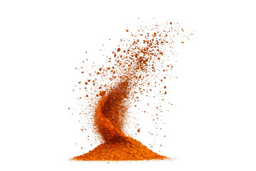 Orange Powder Explosion Swirling Spice Burst