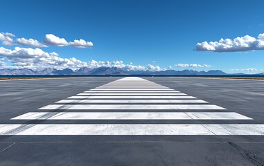 Runway View, Mountain Scenery