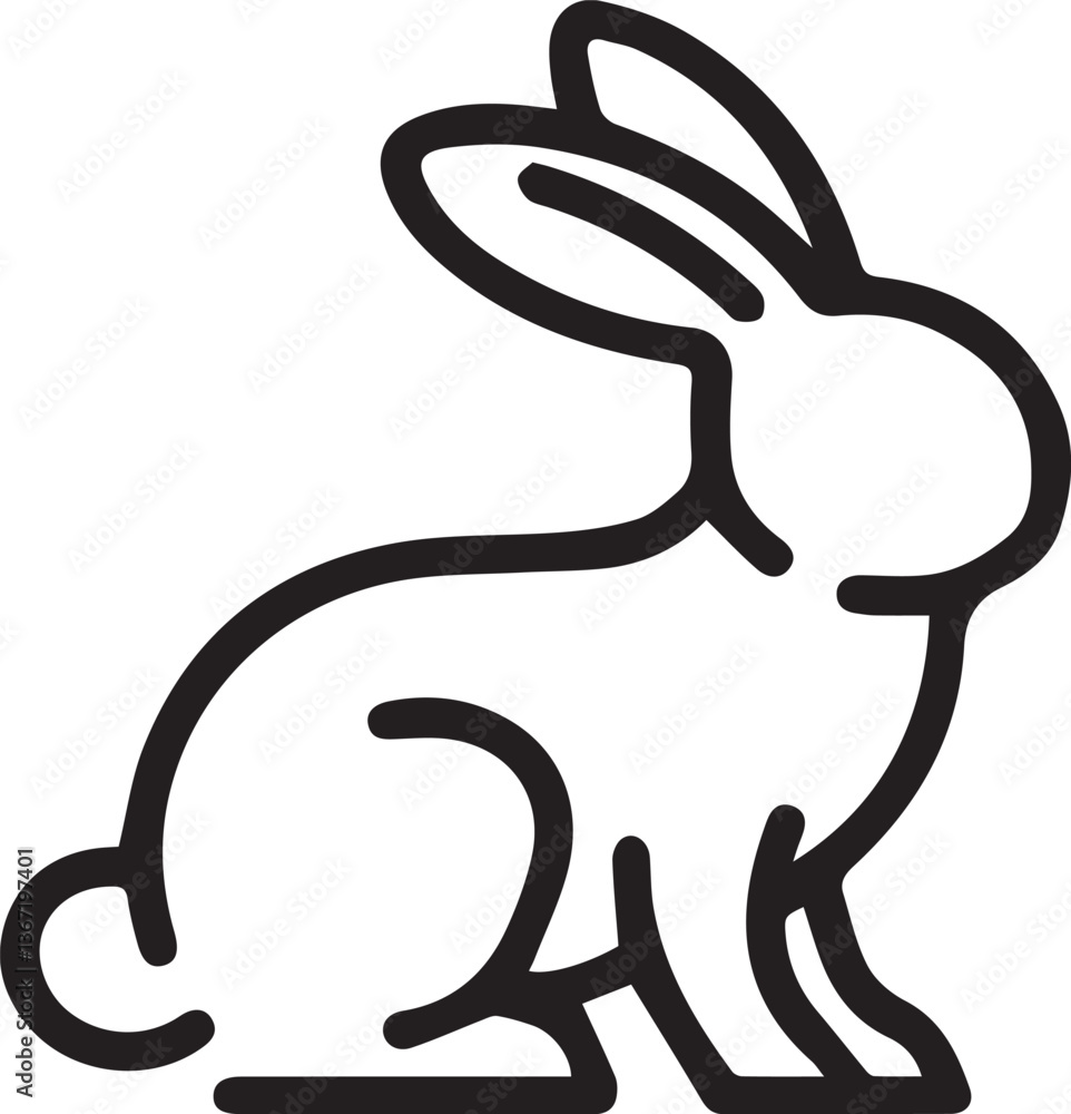 Poster rabbit rabbit icon vector. outline rabbit rabbit sign. isolated contour symbol illustration