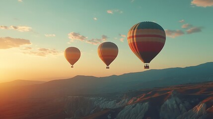Obraz premium hot air balloon over cappadocia turkey sky