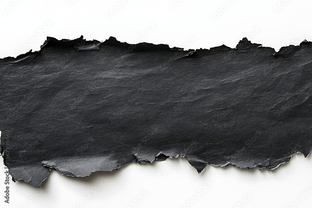 Poster black paper texture torn edge design element on white background graphic art