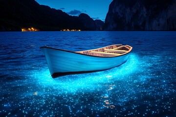 Bioluminescent Bay Boat with Night.
