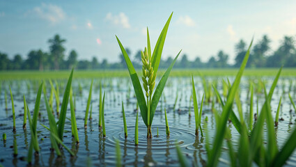 Fototapeta premium grass and water