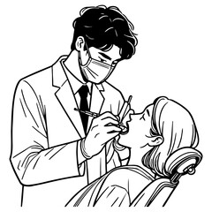 Male Dentist Seeing a Female Patient.