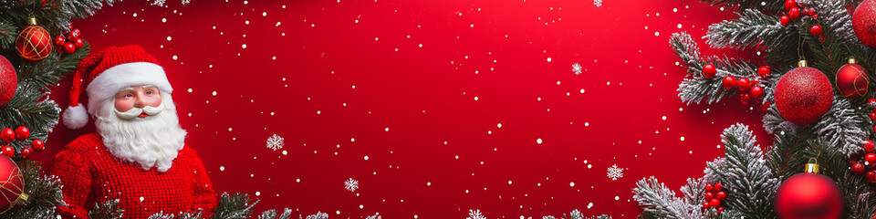 Christmas poster and frame with Christmas elements around.