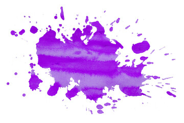 purple brush paint stain isolated on transparent background