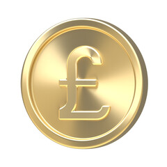 Gold coin with UK currency symbol