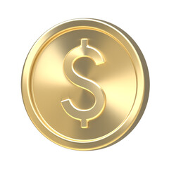 Gold coin with USA currency symbol