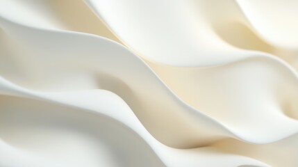 Fototapeta premium Gentle Flowing Waves of Luxurious Cream Fabric Creating an Elegant and Soft Background Perfect for Fashion and Interior Design Projects