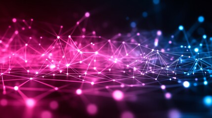 Obraz premium Abstract pink blue network connections.