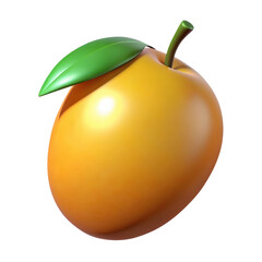 mango fruit 3d render isolated on transparent white background, clipping path
