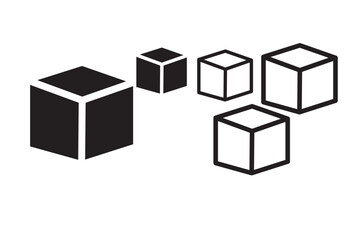 cube simple line user interface vector symbol, Cube Icon eps 10