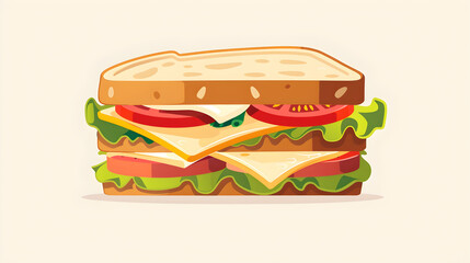 Appetizing Yummy Sandwich Icon - Visual Delight for Food-related Applications