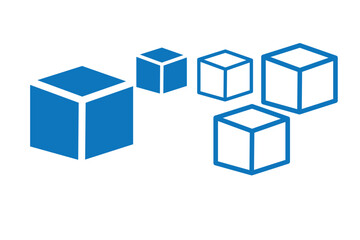 Obraz premium cube simple line user interface vector symbol, Cube Icon eps 10