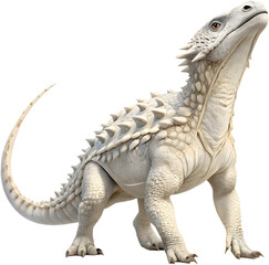 Fototapeta premium Ankylosaurus illustration showcasing a heavily armored prehistoric dinosaur with spiked tail.