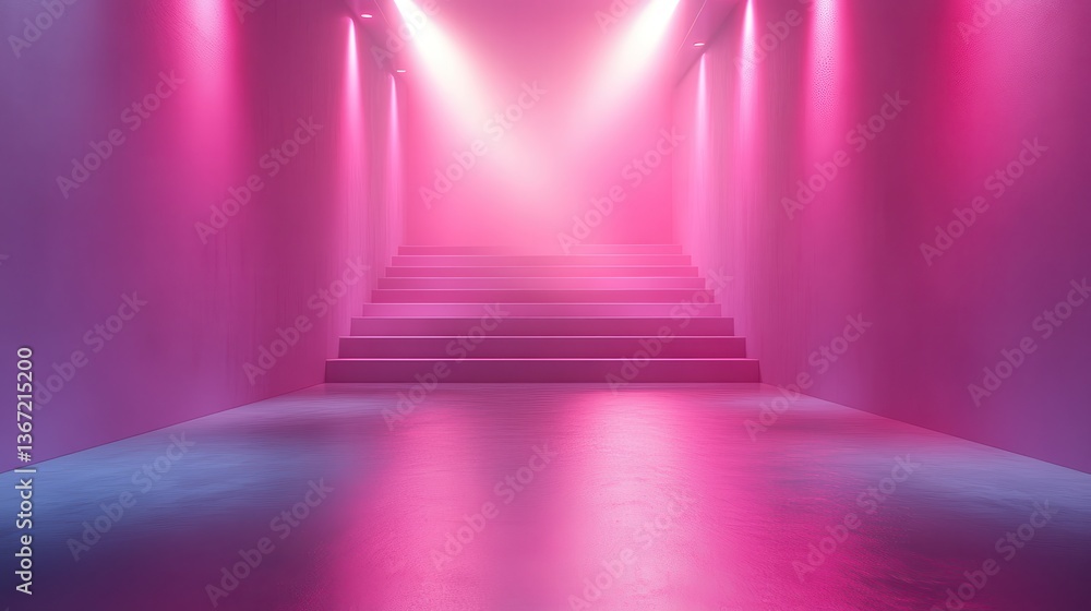 Poster abstract pink,gradient light background with studio backdrops blank display or clean room for showin