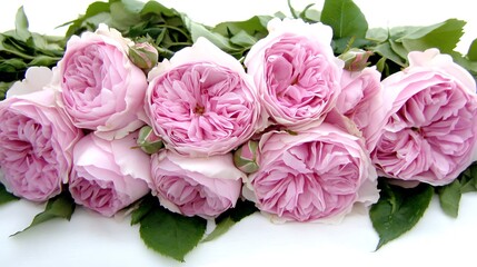 A close up view of pretty light pink roses