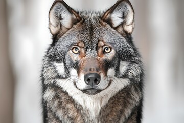 Wolf Portrait in Winter Woods