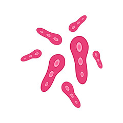 Viruses, germs and bacteria, microorganism types. Illness or disease microscopic cells and infection, microbes and antibodies. Dangerous pathogen, microbiology. Vector illustration