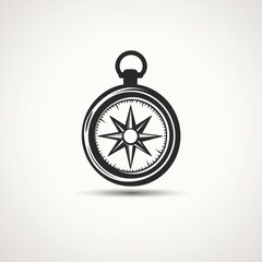 Vintage compass graphic design, isolated on light background