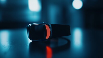An AI powered smart wearable device, analyzing user health metrics such as heart rate, sleep patterns